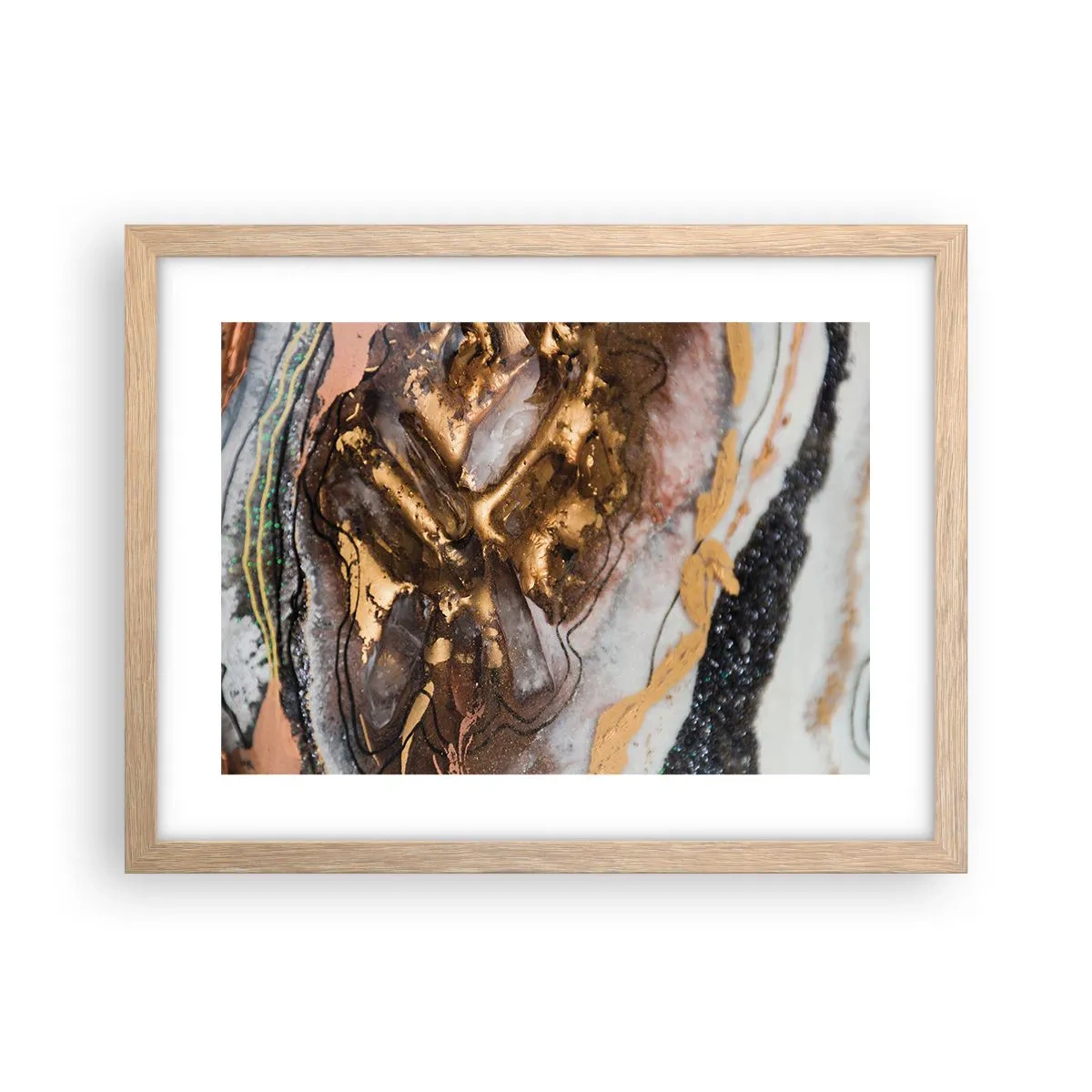 Póster en marco roble claro - Elemento de la tierra - 40x30 cm