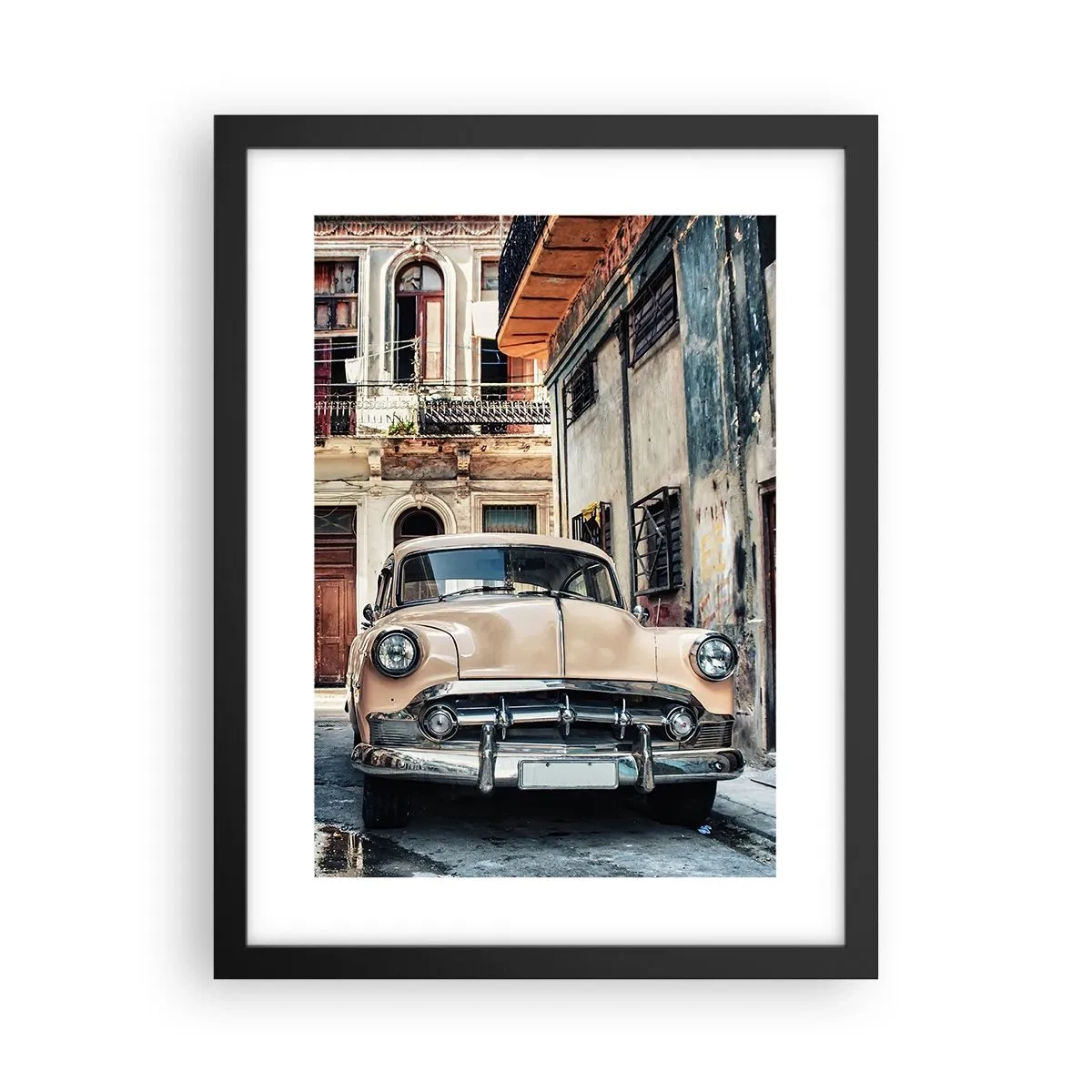 Póster en marco negro - Siesta en La Habana - 30x40 cm
