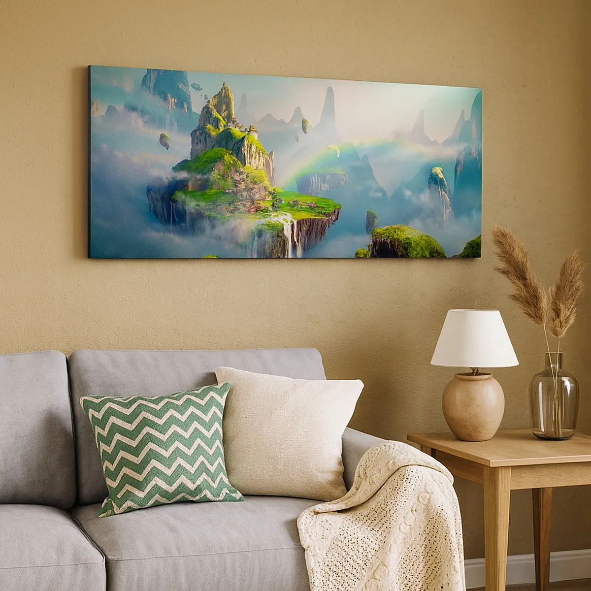 Cuadro sobre lienzo - Impresión de Imagen - El medio de la nada - islas flotantes - 30x30 cm