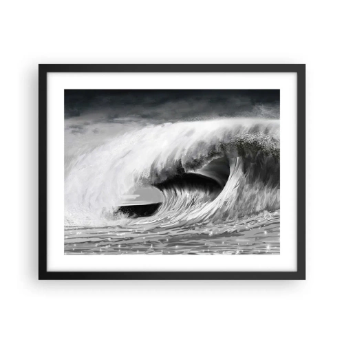 Póster en marco negro - La ira del océano - 50x40 cm