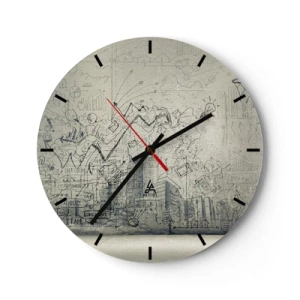 Reloj de pared - Reloj de vidrio - Mi gloriosa vida en la ciudad - 40x40 cm