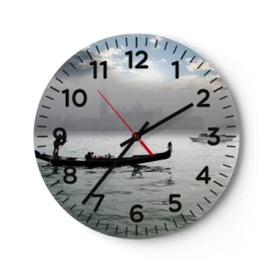 Reloj de pared - Reloj de vidrio - Una fabulosa ciudad de agua y niebla - 40x40 cm