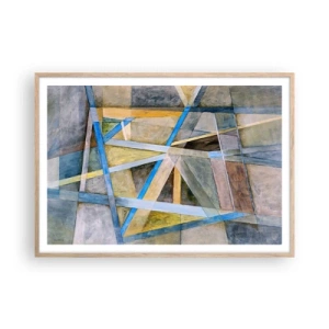 Póster en marco roble claro - ¿Recto o inclinado? - 100x70 cm