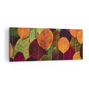 Cuadro sobre lienzo - Impresión de Imagen - Mosaico de otoño - 100x40 cm