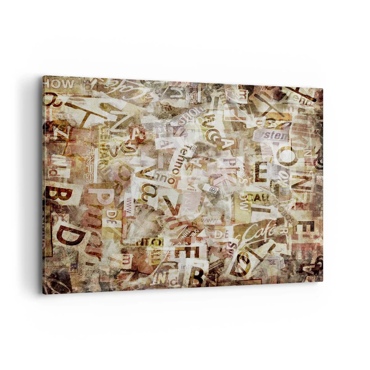 Cuadro sobre lienzo - Impresión de Imagen - Composición abstracta con letras y fragmentos de texto. - 120x80cm - Unificando el lenguaje - Decoración de pared moderna para salón y dormitorio ARTTOR