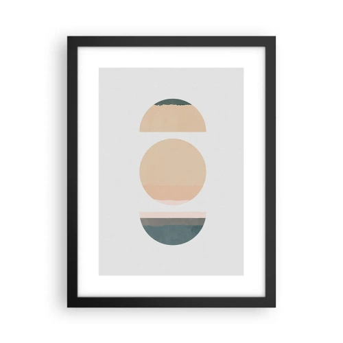 Póster en marco negro - Círculo tras círculo - 30x40 cm