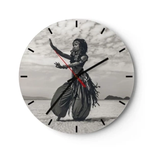 Reloj de pared - Reloj de vidrio - Danza de las Islas del Sur - 40x40 cm