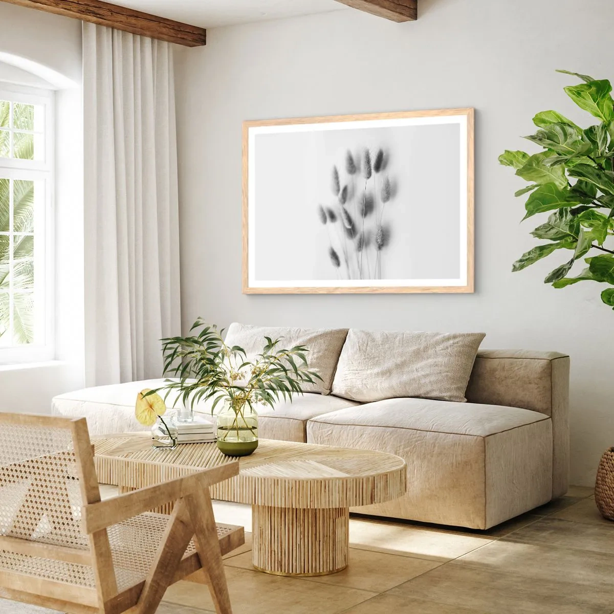 Póster en marco roble claro - Esponjas naturales - 91x61 cm