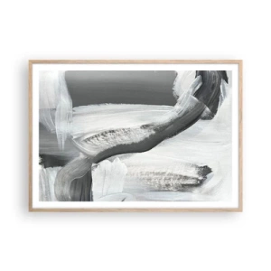 Póster en marco roble claro - Con movimientos decididos - 100x70 cm