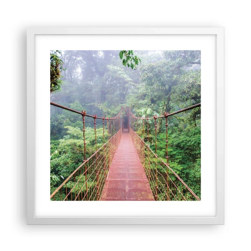 Póster en marco blanco - Suspendido sobre las copas - 40x40 cm