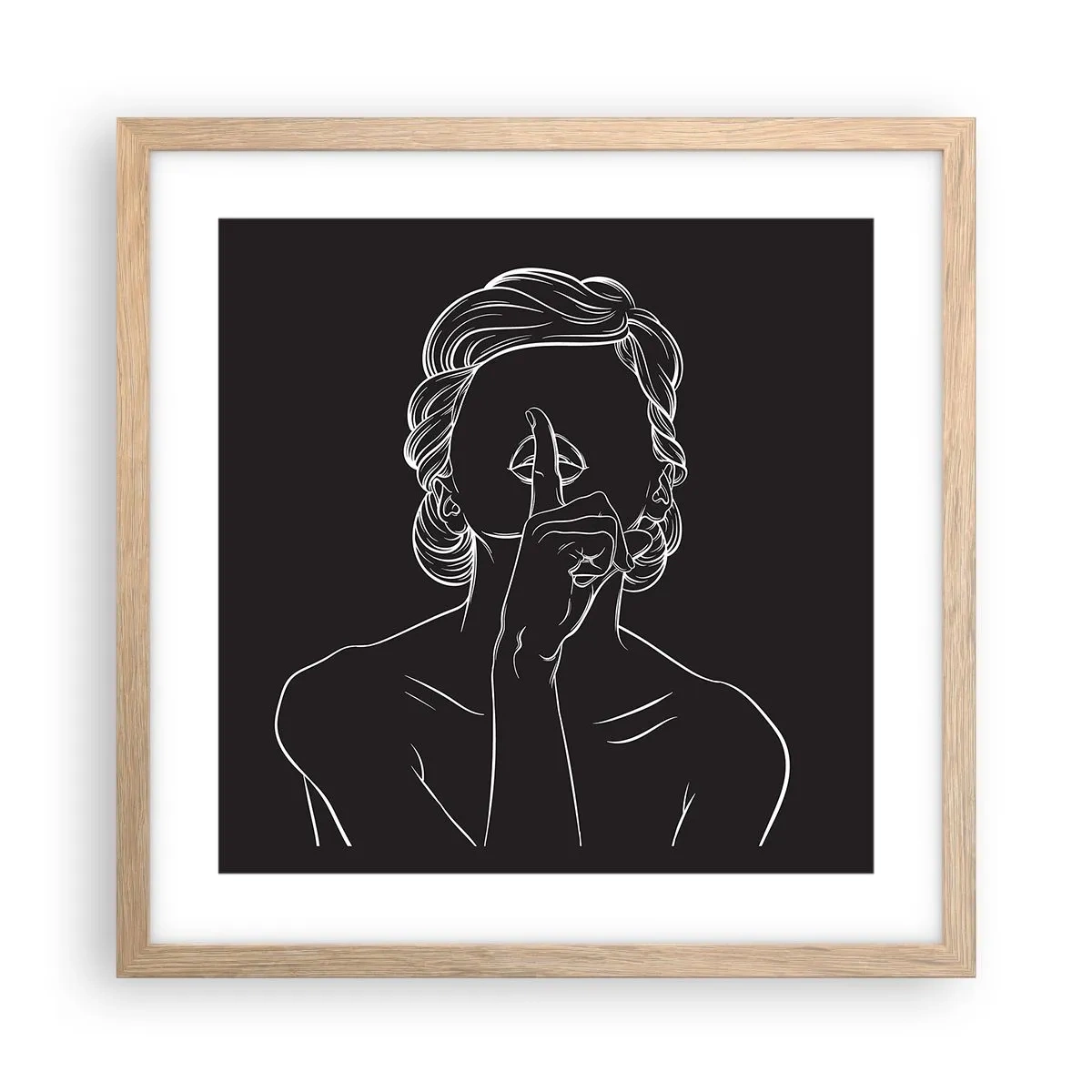 Póster en marco roble claro - La belleza florece en silencio - 40x40 cm