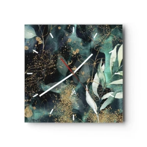 Reloj de pared - Reloj de vidrio - Jardín encantado - 40x40 cm