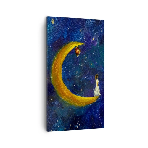 Cuadro sobre lienzo - Impresión de Imagen - La llamada de la Luna - 45x80 cm