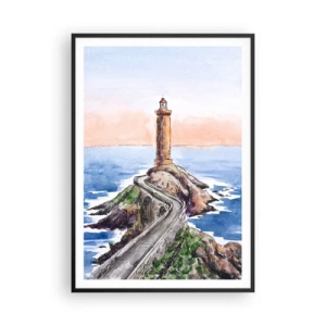 Póster en marco negro - Frente al mar - 70x100 cm