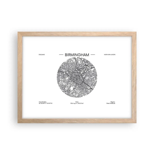 Póster en marco roble claro - Anatomía de Birmingham - 40x30 cm