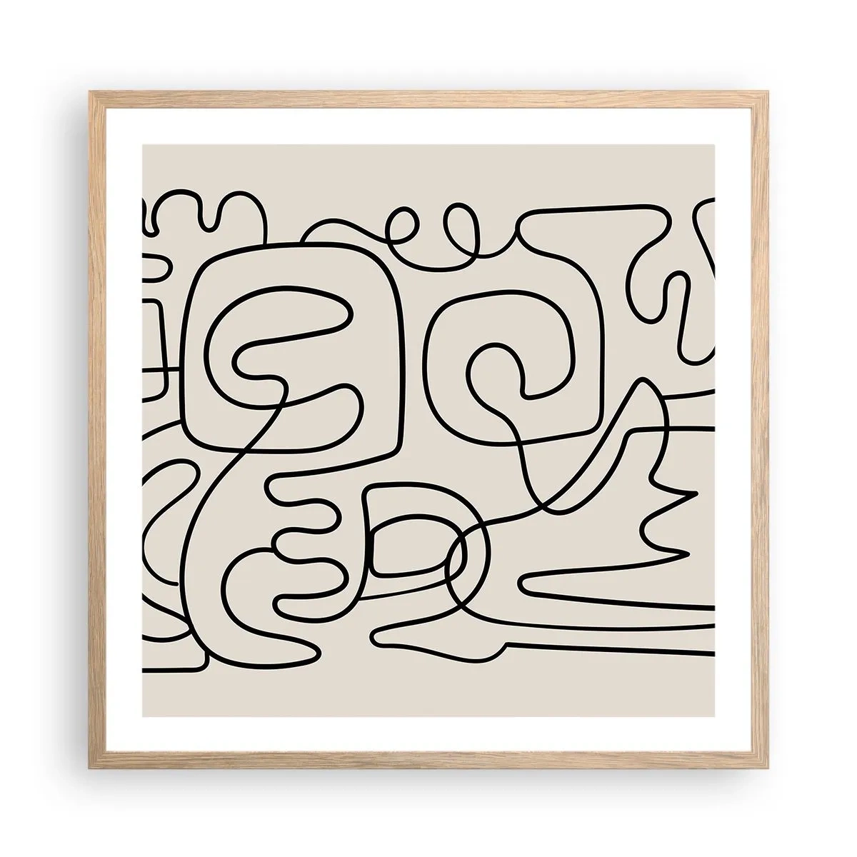 Póster en marco roble claro - El camino correcto - 60x60 cm