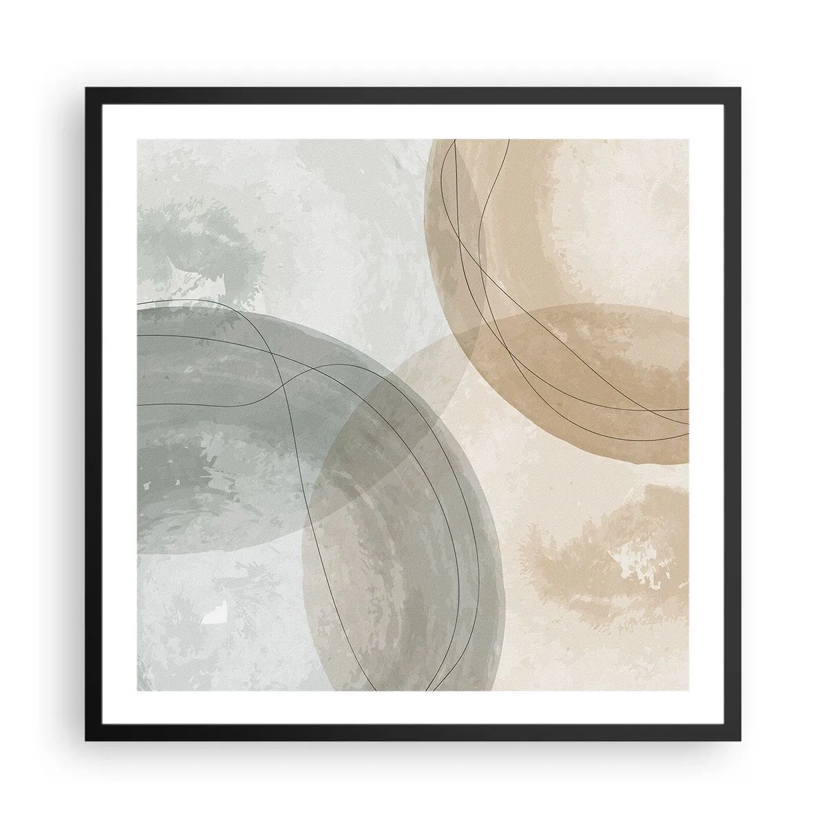 Póster en marco negro - Mundos que se entrecruzan - 60x60 cm