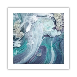Póster - Corrientes de azul - 40x40 cm