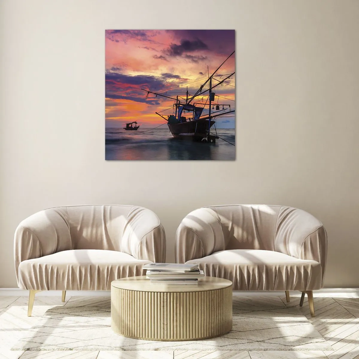 Cuadro sobre vidrio - Impresiones sobre Vidrio - Una noche exótica - 70x70 cm