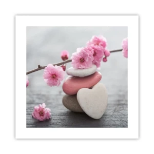 Póster - Felicidad con la flor del cerezo - 40x40 cm