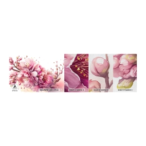 Muestra de fotomural Premium Canvas - Flor de cerezo - Floreciente, Flor, Acuarela - 100x30 cm