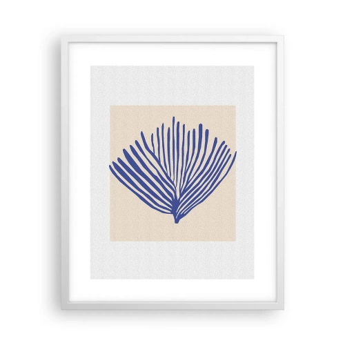 Póster en marco blanco - Abanico azul - 40x50 cm