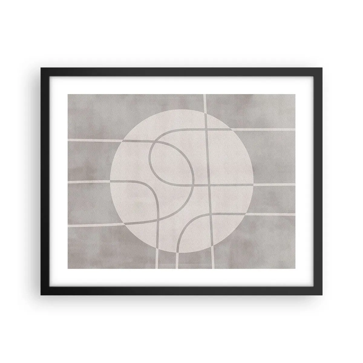 Póster en marco negro - Circular y rectilíneo - 50x40 cm