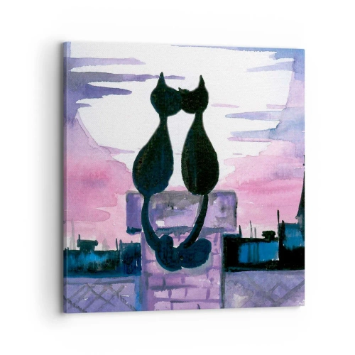 Cuadro sobre lienzo - Impresión de Imagen - Cita bajo la luna - 70x70 cm