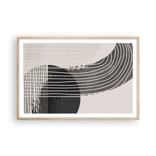 Póster en marco roble claro - Ida y vuelta - 91x61 cm