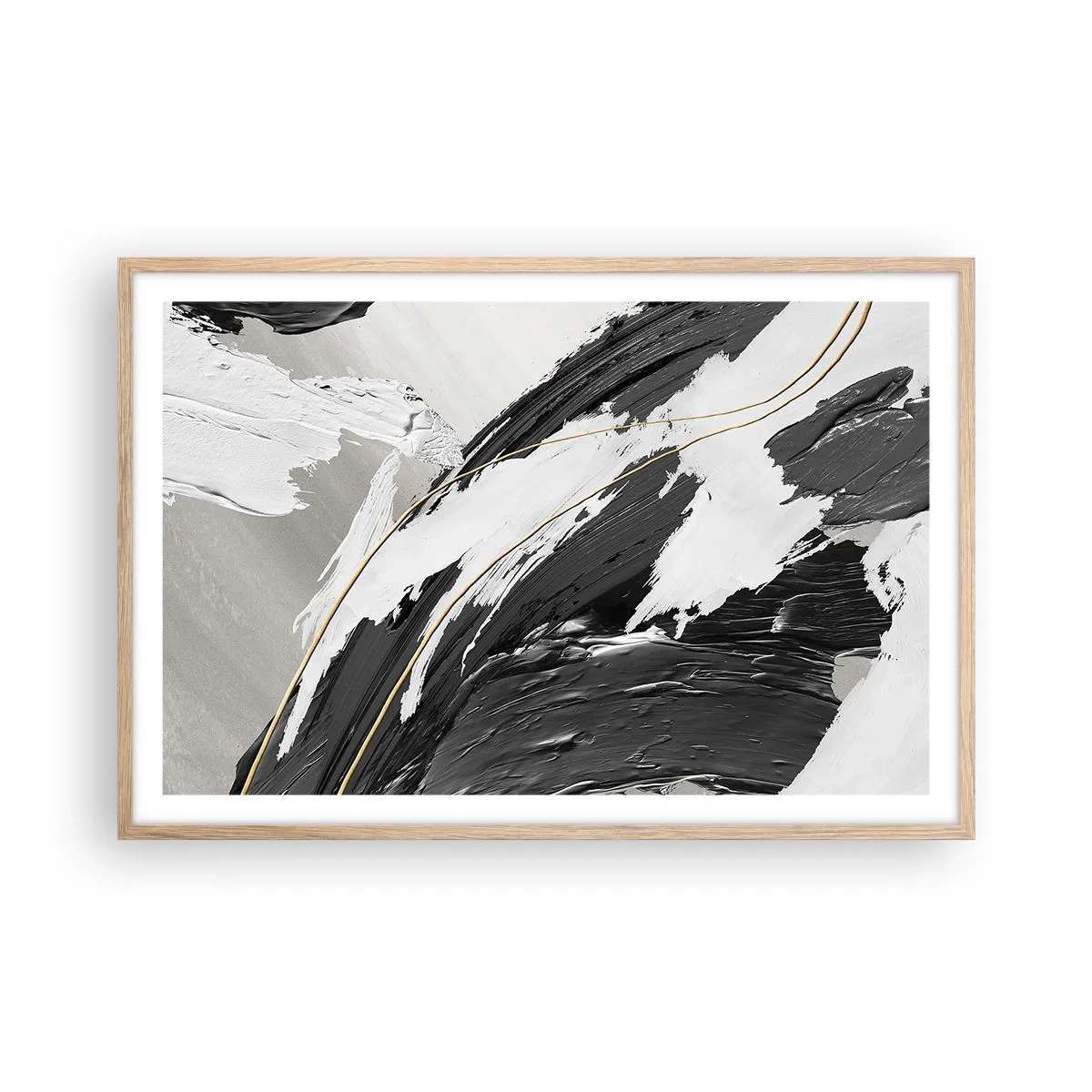 Póster en marco roble claro - Abstracción con estilo - 91x61 cm