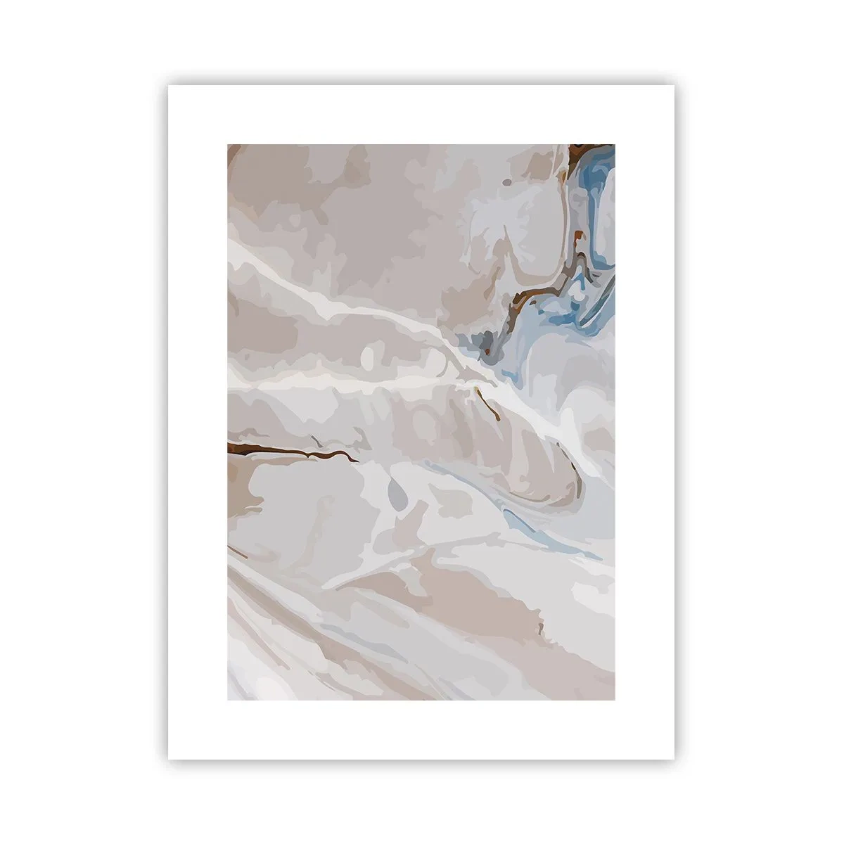 Póster - El azul serpentea por el blanco - 30x40 cm