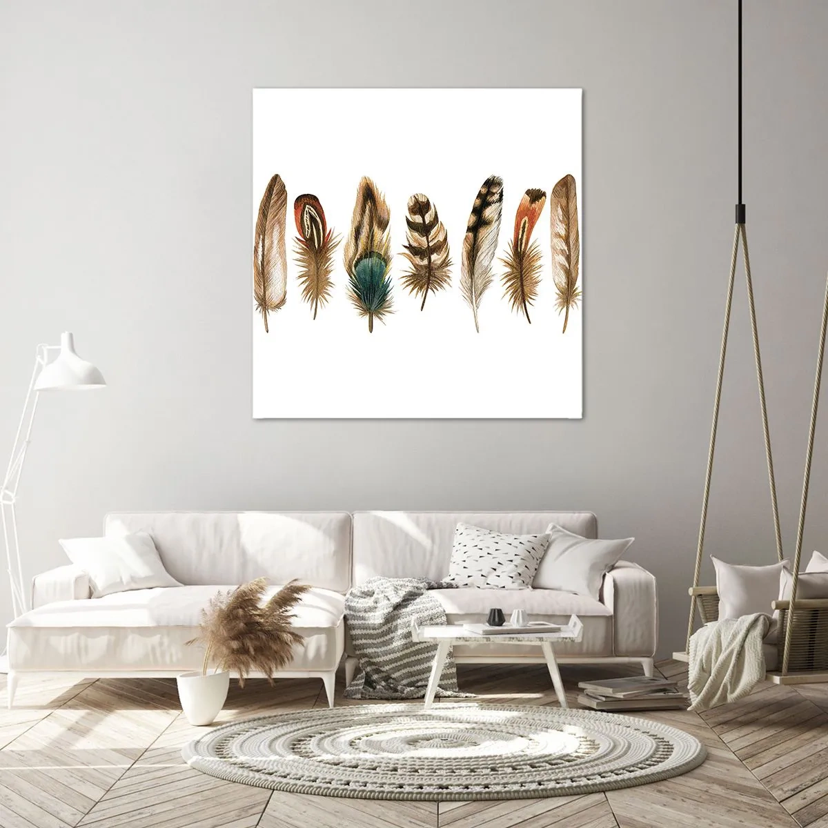 Cuadro sobre lienzo - Impresión de Imagen - Estudio de plumas - 30x30 cm