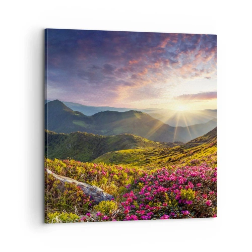 Cuadro sobre lienzo - Impresión de Imagen - La frescura de una mañana de montaña - 60x60 cm