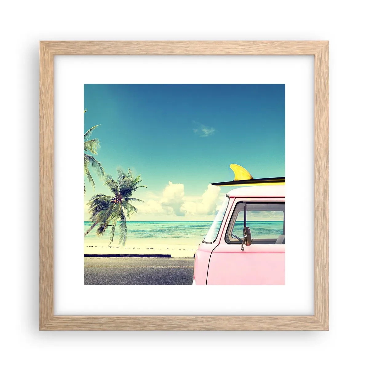 Póster en marco roble claro - Comienzan las vacaciones - 30x30 cm