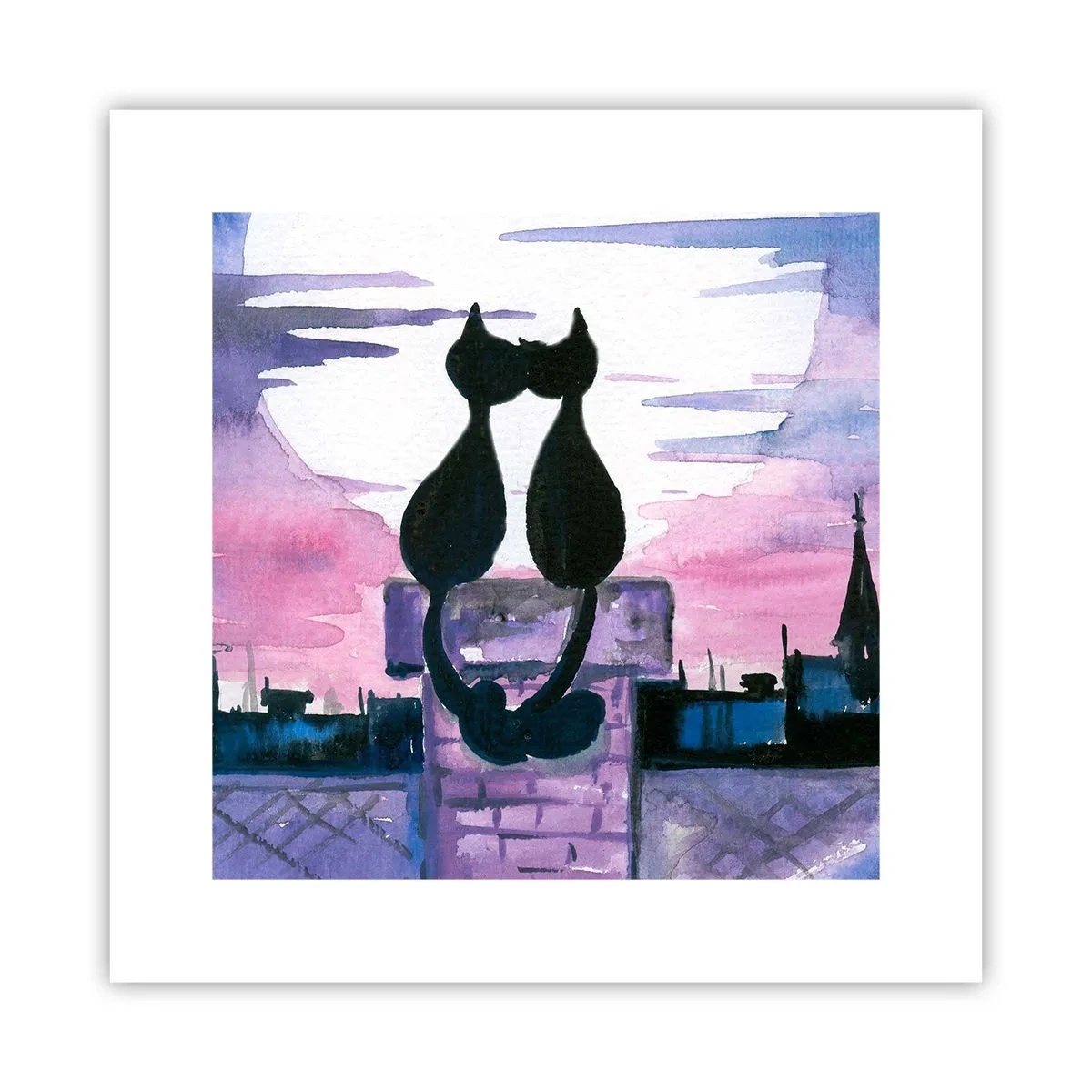 Póster - Cita bajo la luna - 30x30 cm