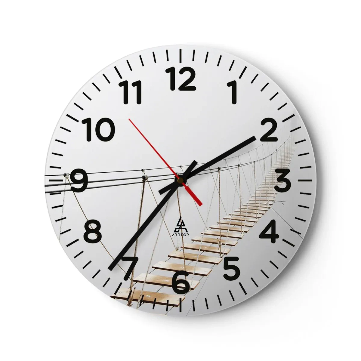 Reloj de pared - Reloj de vidrio - ¿Adónde le llevará? - 40x40 cm