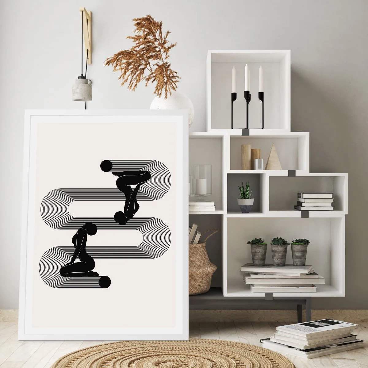 Póster en marco blanco - Simetría sensual - 50x70 cm