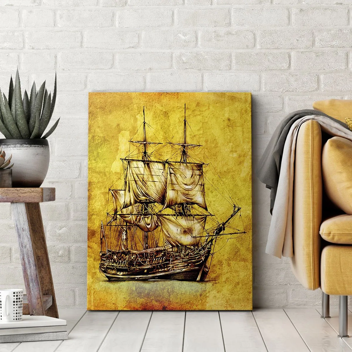 Cuadro sobre lienzo - Impresión de Imagen - ¡Rumbo a la isla Tortuga! - 45x80 cm