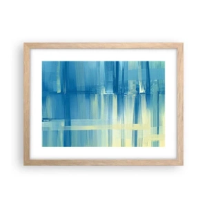 Póster en marco roble claro - Composición en turquesa - 40x30 cm