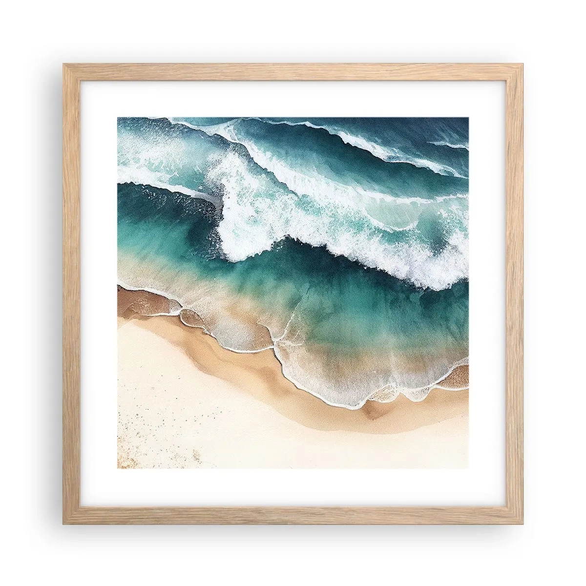 Póster en marco roble claro - Un encuentro eterno - 40x40 cm