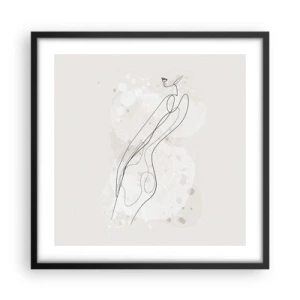 Póster en marco negro - Una mirada no dice nada y al mismo tiempo lo dice todo - 50x50 cm