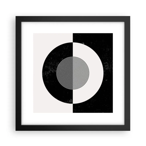 Póster en marco negro - Armonía en blanco y negro - 30x30 cm