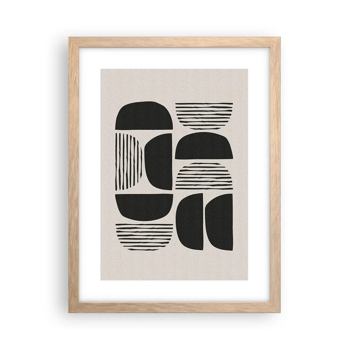 Póster en marco roble claro - Arreglos a medias - 30x40 cm