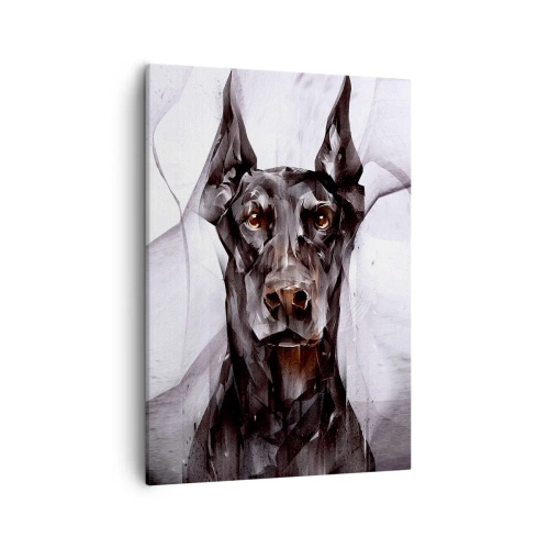 Cuadro sobre lienzo - Impresión de Imagen - Retrato abstracto de un perro en un enfoque artístico - 50x70cm - Nacido noble - Decoración de pared moderna para salón y dormitorio ARTTOR