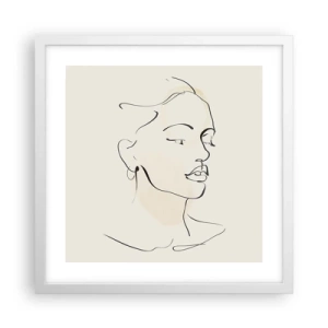 Póster en marco blanco - Líneas que muestran seguridad - 40x40 cm