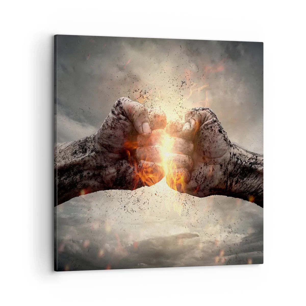 Cuadro sobre lienzo - Impresión de Imagen - La lucha comienza - 50x50 cm