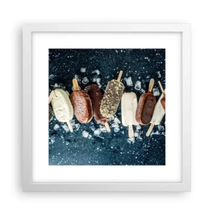 Póster en marco blanco - El sabor del verano caluroso - 30x30 cm