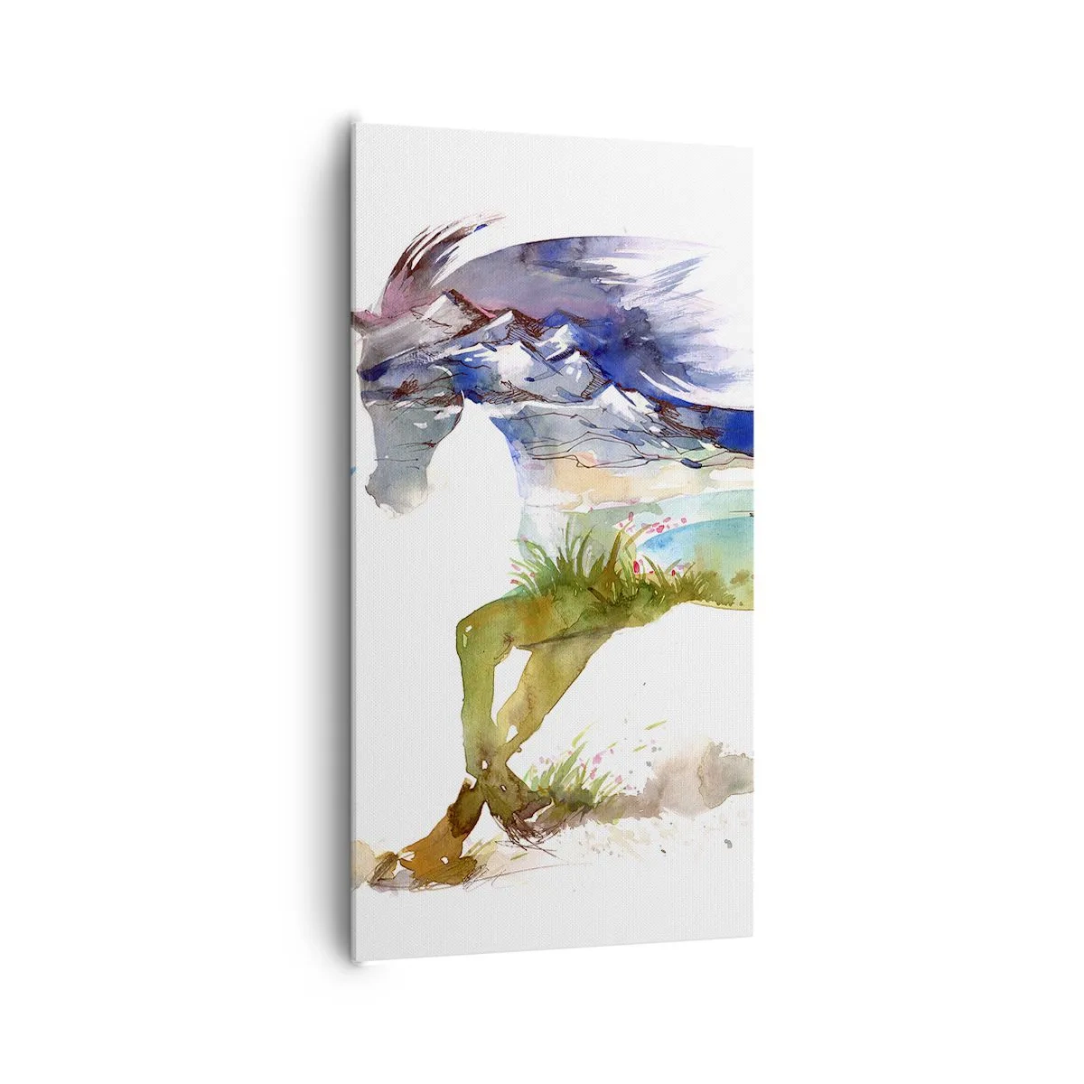 Cuadro sobre lienzo - Impresión de Imagen - De la pradera al cielo - 65x120 cm