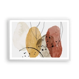 Póster en marco blanco - Líneas y transparencias - 91x61 cm