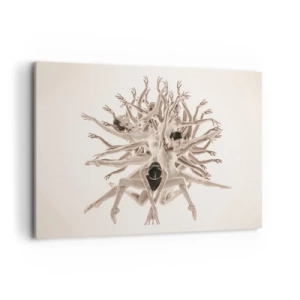 Cuadro sobre lienzo - Impresión de Imagen - Composición abstracta de bailarines en movimiento. - 100x70cm - Floreciendo en la danza - Decoración de pared moderna para salón y dormitorio ARTTOR